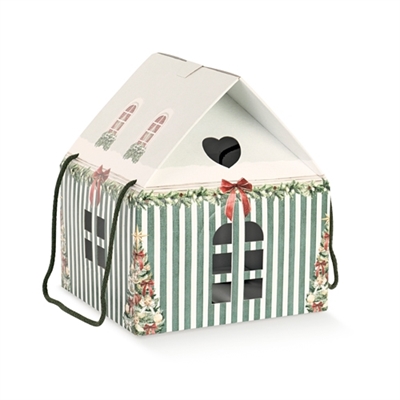 30 casitas con asa cordón colección market 24,5 x 24,5 x 15 cm